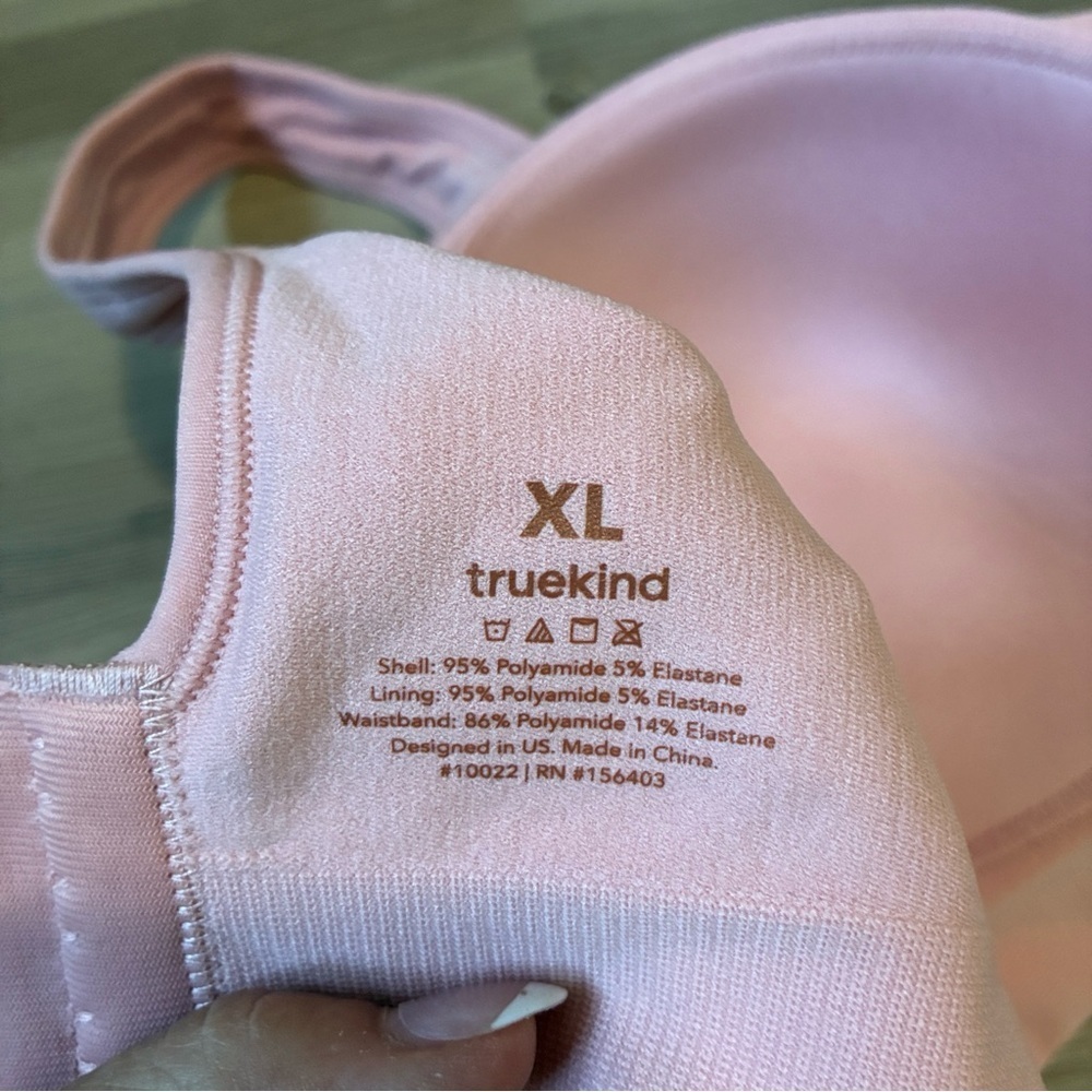 Truekind Daily comfort Wirefree Shaper bra Hook & Eye Rose tan Size XL NEW - Picture 11 of 11